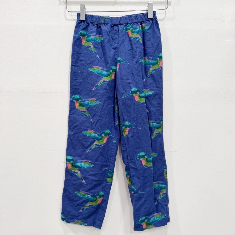 Their Nins Hummingbird Print Cotton Navy Pajama Pant Loungewear Casual Comfy 7/8